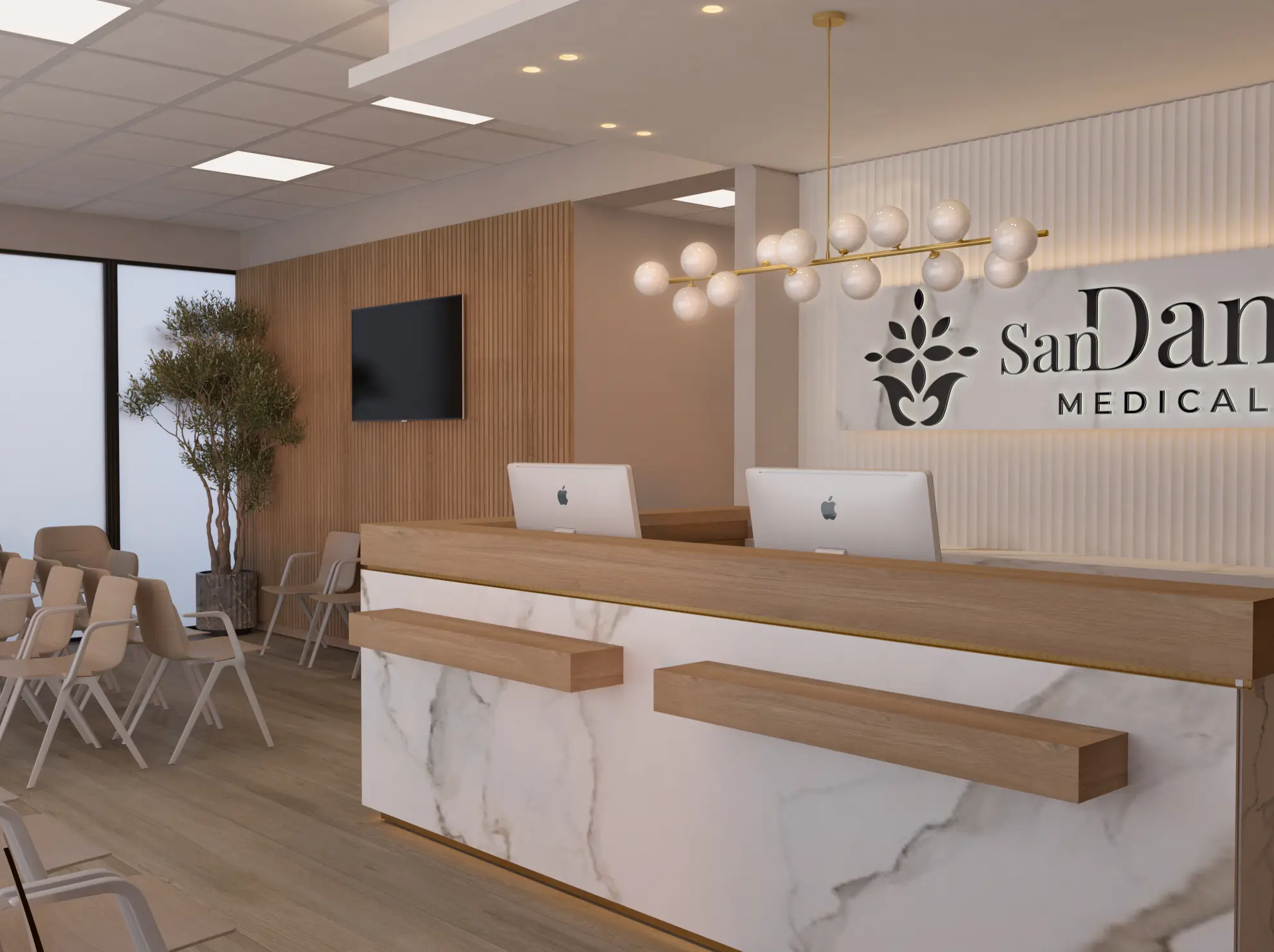 La reception del centro medico San Damiano